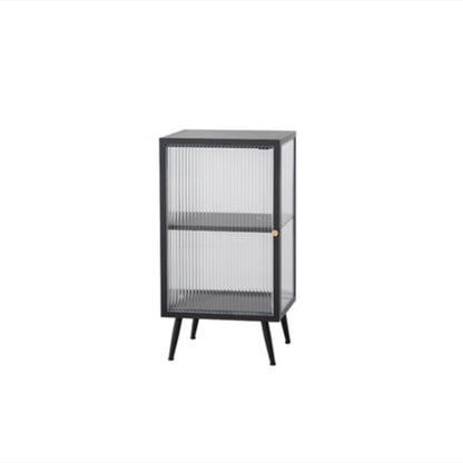 Armoire à plate-forme en métal moderne Batteur de rangement à la maison avec porte en verre