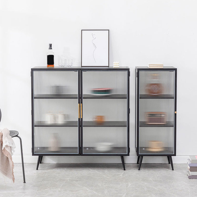 Armoire à plate-forme en métal moderne Batteur de rangement à la maison avec porte en verre