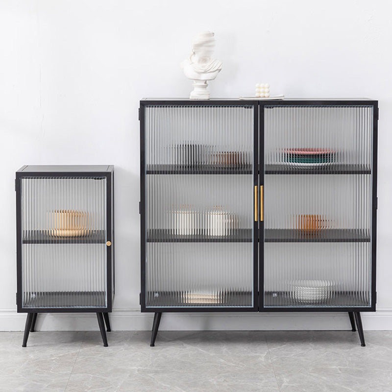 Armoire à plate-forme en métal moderne Batteur de rangement à la maison avec porte en verre
