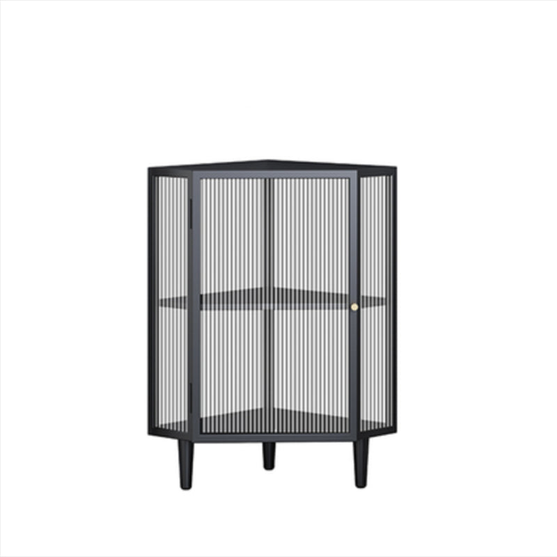 Armoire à plate-forme en métal moderne Batteur de rangement à la maison avec porte en verre