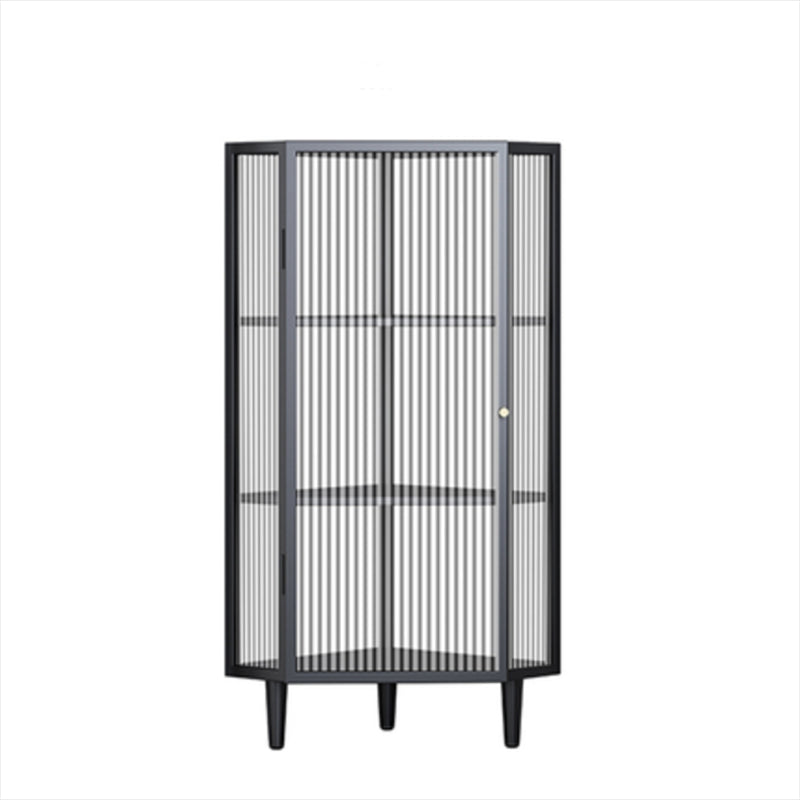 Armoire à plate-forme en métal moderne Batteur de rangement à la maison avec porte en verre