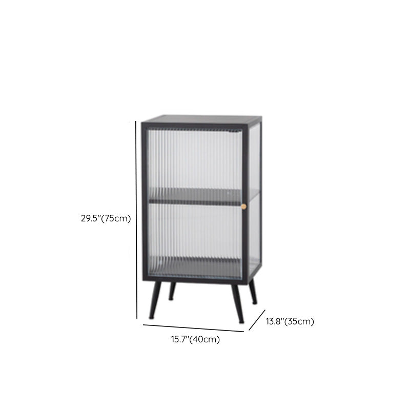 Armoire à plate-forme en métal moderne Batteur de rangement à la maison avec porte en verre