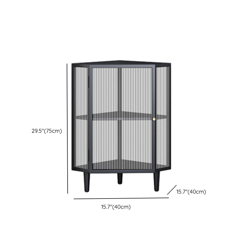 Armoire à plate-forme en métal moderne Batteur de rangement à la maison avec porte en verre