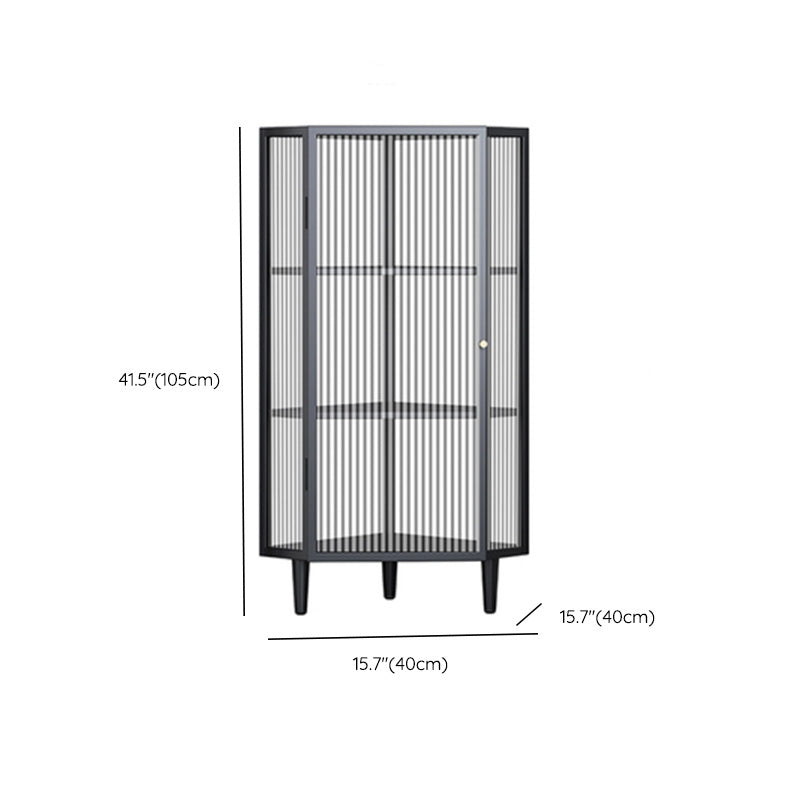 Armoire à plate-forme en métal moderne Batteur de rangement à la maison avec porte en verre