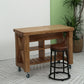 Farmhouse Pine Kitchen Island Cucina rimovibile con cassetto e scaffali