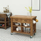 Farmhouse Pine Kitchen Island Cucina rimovibile con cassetto e scaffali
