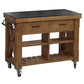Farmhouse Pine Kitchen Island Cucina rimovibile con cassetto e scaffali