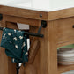 Farmhouse Pine Kitchen Island Cucina rimovibile con cassetto e scaffali