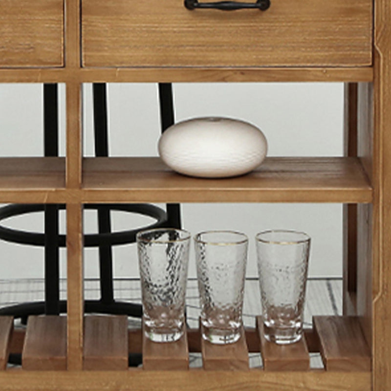 Farmhouse Pine Kitchen Island Cucina rimovibile con cassetto e scaffali