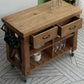 Farmhouse Pine Kitchen Island Cucina rimovibile con cassetto e scaffali