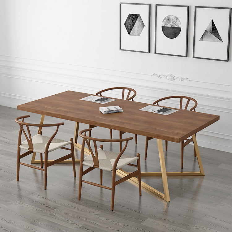 Escritorio de escritura contemporánea escritorio rectangular de madera maciza de oro