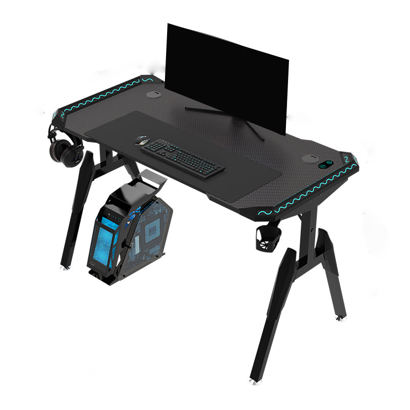 Modern Style Computer Desk Free Form Gaming Desk with 4 Legs 39.4"L x 23.6"W x 28.7"H Black Clearhalo 'furn' 'furn_office_desk' 'Furniture' 'Office Desks' 'Office Furniture' 'office_desk' 6296585