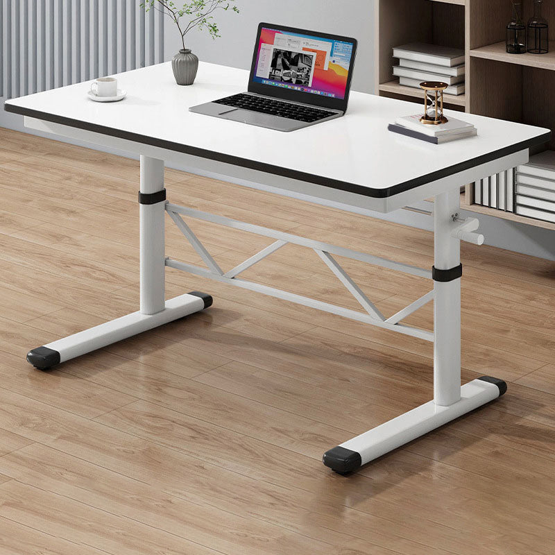 Contemporary Standing Desk Converter Rectangular Office Desk White-Black Clearhalo 'furn' 'furn_office_desk' 'Furniture' 'Office Desks' 'Office Furniture' 'office_desk' 6296674