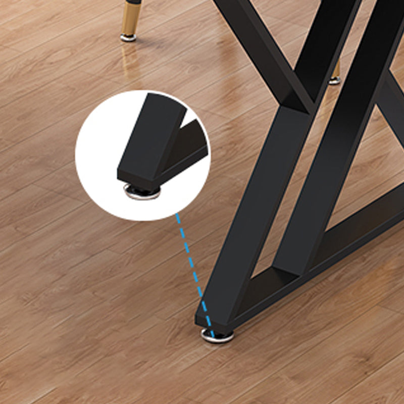 Scrivania di scrittura glam bianca rettangolare in metallo da ufficio per ufficio