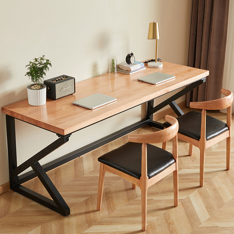 Industrieel schrijfbureau rechthoekig vast hout dennenkantoor bureau