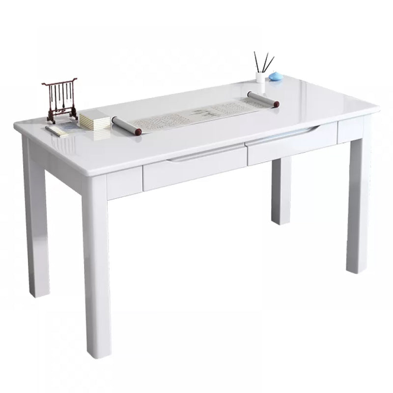 21" Wide Contemporary Writing Desk Rubberwood Solid Wood Office Desk White Clearhalo 'furn' 'furn_office_desk' 'Furniture' 'Office Desks' 'Office Furniture' 'office_desk' 6296758