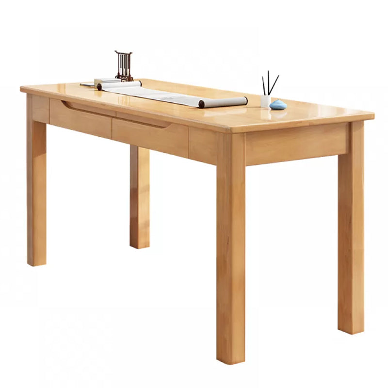 21" Wide Contemporary Writing Desk Rubberwood Solid Wood Office Desk Natural Clearhalo 'furn' 'furn_office_desk' 'Furniture' 'Office Desks' 'Office Furniture' 'office_desk' 6296762