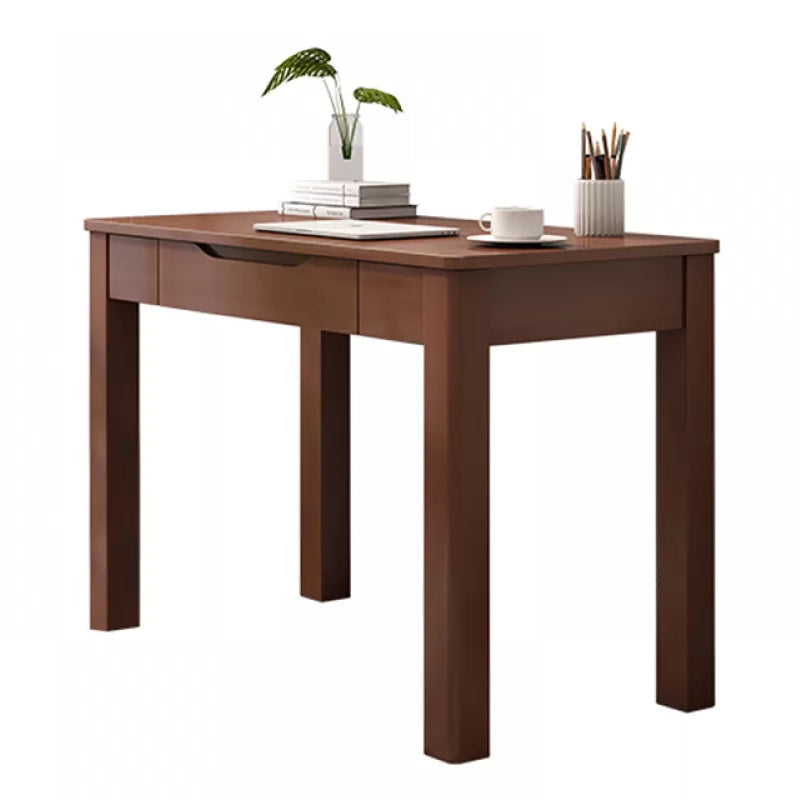 21" Wide Contemporary Writing Desk Rubberwood Solid Wood Office Desk 31.5"L x 21.7"W x 29.5"H Nut-Brown Clearhalo 'furn' 'furn_office_desk' 'Furniture' 'Office Desks' 'Office Furniture' 'office_desk' 6296763