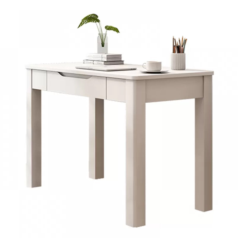 21" Wide Contemporary Writing Desk Rubberwood Solid Wood Office Desk 31.5"L x 21.7"W x 29.5"H White Clearhalo 'furn' 'furn_office_desk' 'Furniture' 'Office Desks' 'Office Furniture' 'office_desk' 6296766
