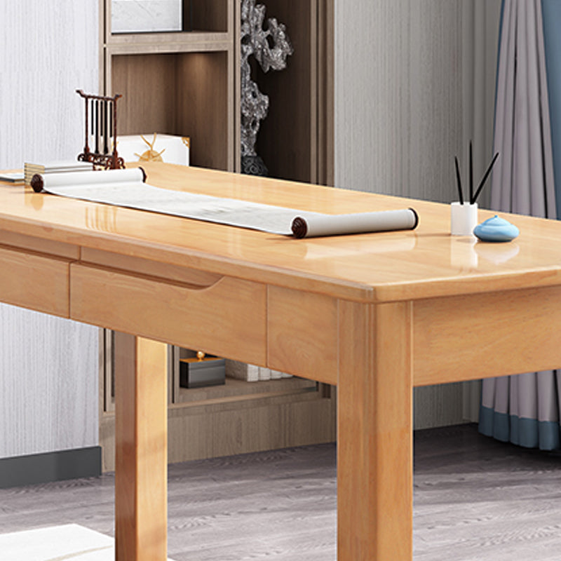 21" Wide Contemporary Writing Desk Rubberwood Solid Wood Office Desk Clearhalo 'furn' 'furn_office_desk' 'Furniture' 'Office Desks' 'Office Furniture' 'office_desk' 6296767