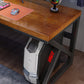 Solid Wood Industrial Gaming Desk Brown Rectangular Gaming Desk for Office