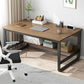 Metal and Wooden Writing Desk Sled Base Rectangular Office Desk for Office Oak Clearhalo 'furn' 'furn_office_desk' 'Furniture' 'Office Desks' 'Office Furniture' 'office_desk' 6296824