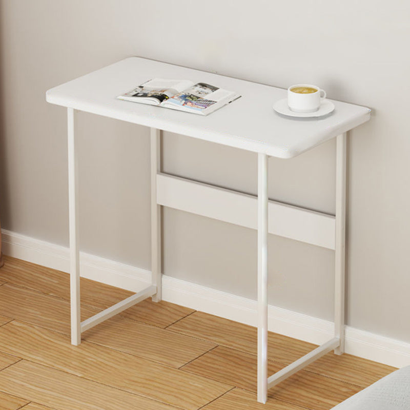 Metal and Wooden Writing Desk Sled Base Rectangular Office Desk for Office 24"L x 12"W x 27"H White Clearhalo 'furn' 'furn_office_desk' 'Furniture' 'Office Desks' 'Office Furniture' 'office_desk' 6296827