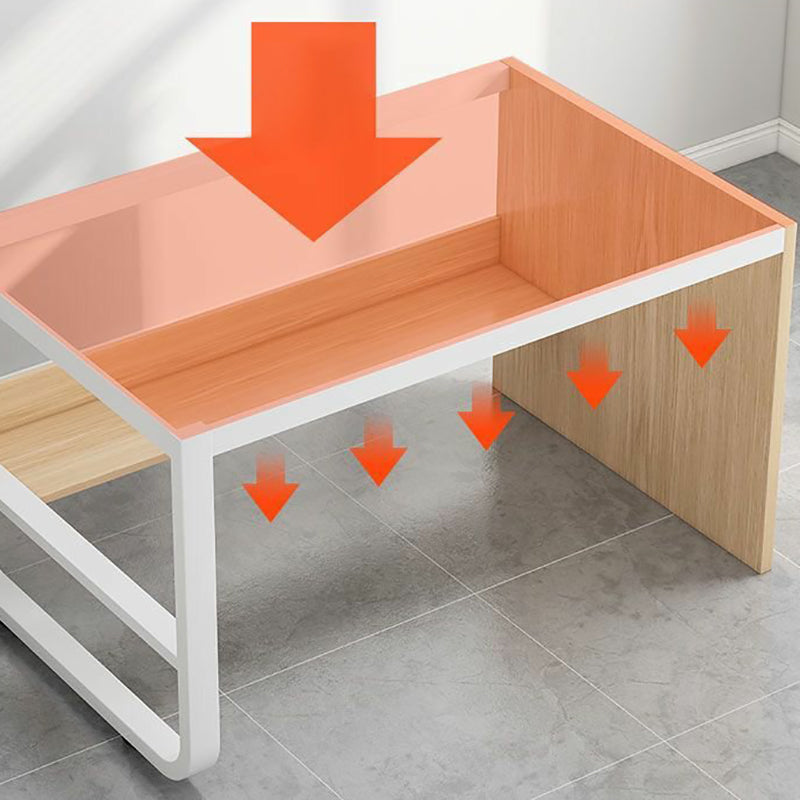 Metal and Wooden Writing Desk Sled Base Rectangular Office Desk for Office Clearhalo 'furn' 'furn_office_desk' 'Furniture' 'Office Desks' 'Office Furniture' 'office_desk' 6296830