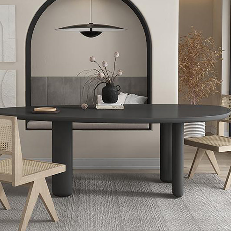 Modern gebogen kantoor bureau massief hout parsons zwart schrijfbureau