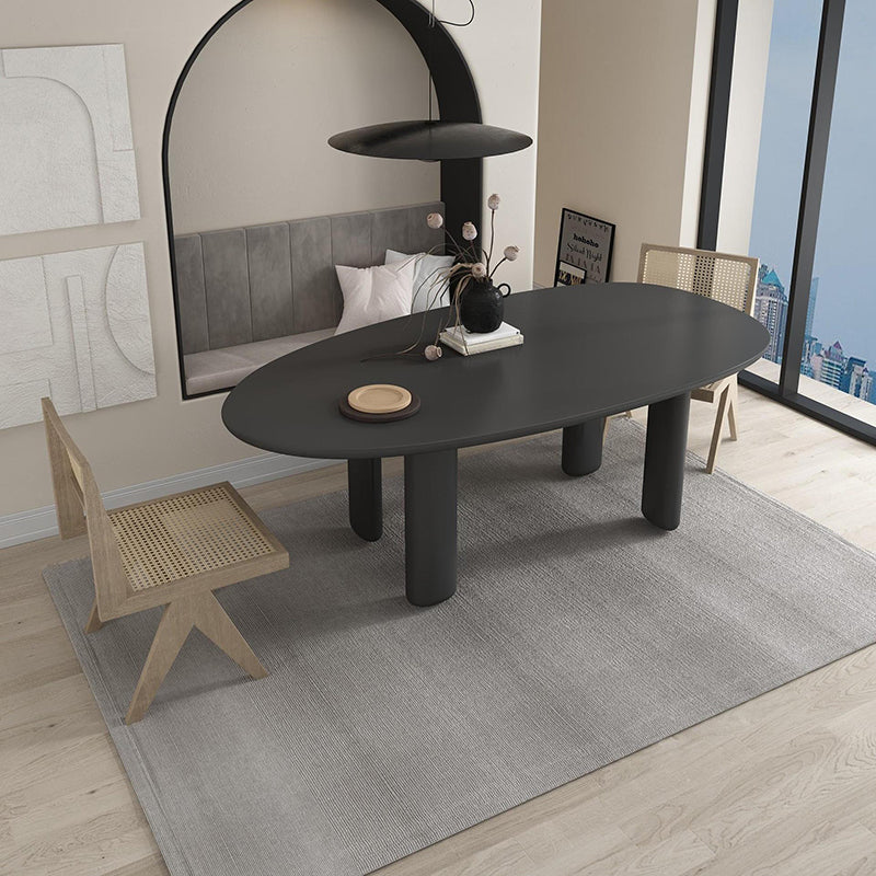 Modern gebogen kantoor bureau massief hout parsons zwart schrijfbureau