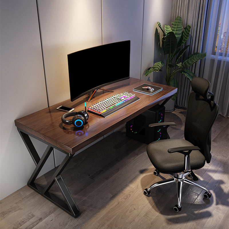 Dennen- en ijzeren computerbureau industrieel bruin bureau bureau