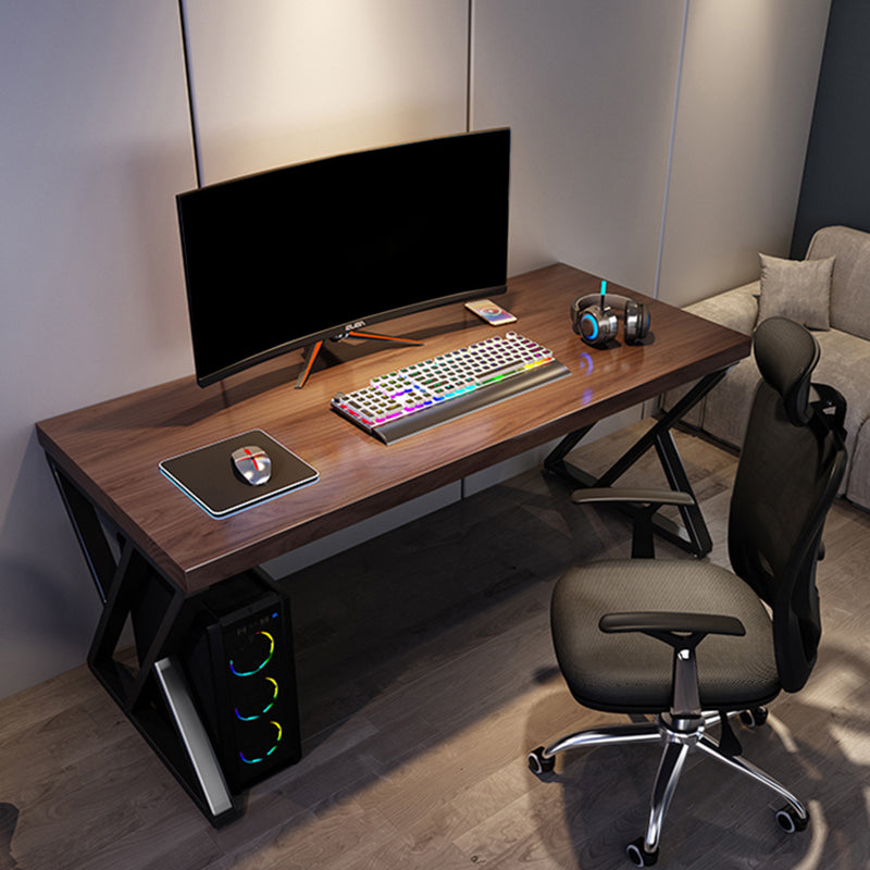 Dennen- en ijzeren computerbureau industrieel bruin bureau bureau