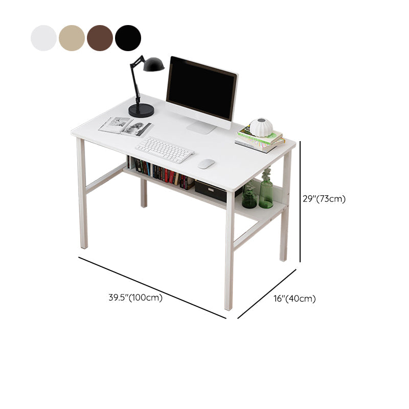 Bureau d'écriture rectangulaire en bois bureau de bureau avec des jambes en métal