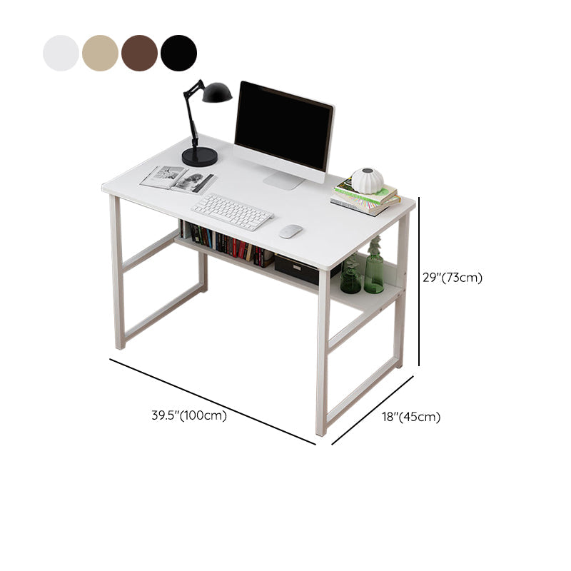 Bureau d'écriture rectangulaire en bois bureau de bureau avec des jambes en métal