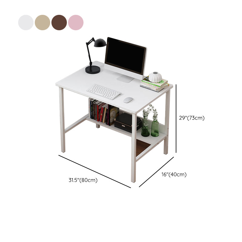 Bureau d'écriture rectangulaire en bois bureau de bureau avec des jambes en métal