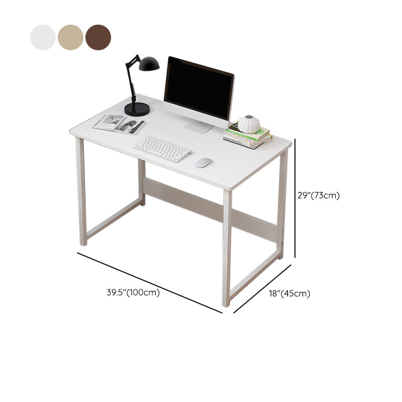 Bureau d'écriture rectangulaire en bois bureau de bureau avec des jambes en métal