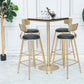 Glam Bar Table in Metal Pedestal Faux Marble Top Bar Dining Table for Small Places Black Square Clearhalo 'Bar Furniture' 'Bar Tables' 'bar_tables' 'furn' 'furn_bar_tables' 'Furniture' 'Kitchen & Dining Furniture' 6296980