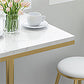 Glam Bar Table in Metal Pedestal Faux Marble Top Bar Dining Table for Small Places Clearhalo 'Bar Furniture' 'Bar Tables' 'bar_tables' 'furn' 'furn_bar_tables' 'Furniture' 'Kitchen & Dining Furniture' 6296984