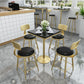 Glam Bar Table in Metal Pedestal Faux Marble Top Bar Dining Table for Small Places Clearhalo 'Bar Furniture' 'Bar Tables' 'bar_tables' 'furn' 'furn_bar_tables' 'Furniture' 'Kitchen & Dining Furniture' 6296988