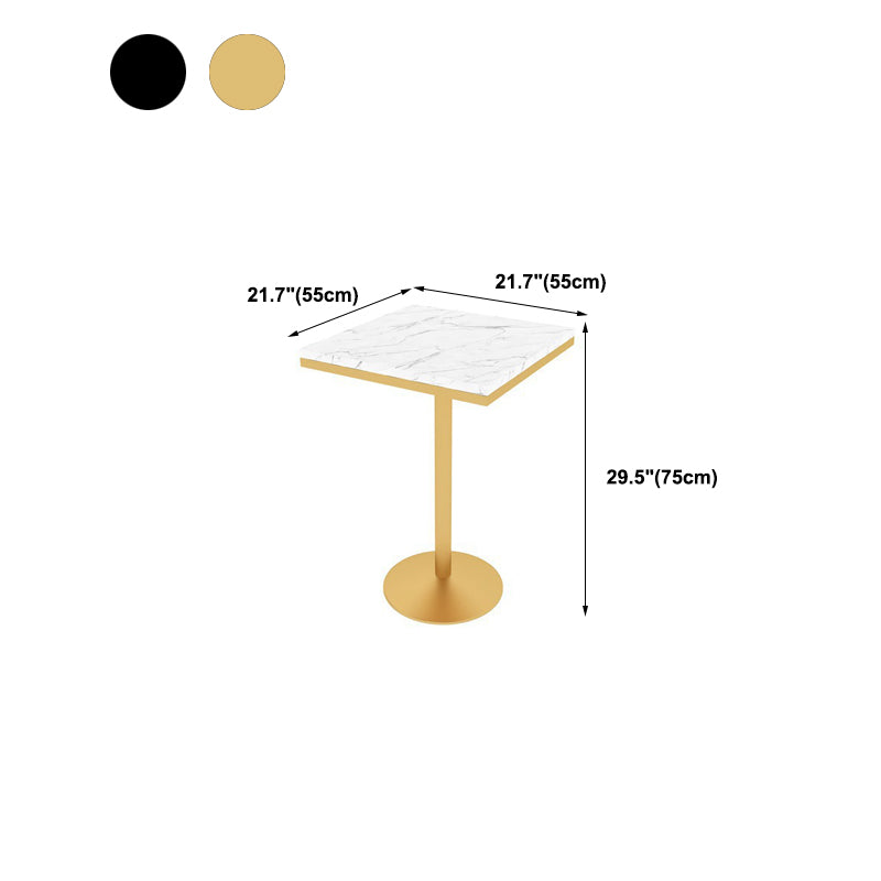 Glam Bar Table in Metal Pedestal Faux Marble Top Bar Dining Table for Small Places Clearhalo 'Bar Furniture' 'Bar Tables' 'bar_tables' 'furn' 'furn_bar_tables' 'Furniture' 'Kitchen & Dining Furniture' 6296991