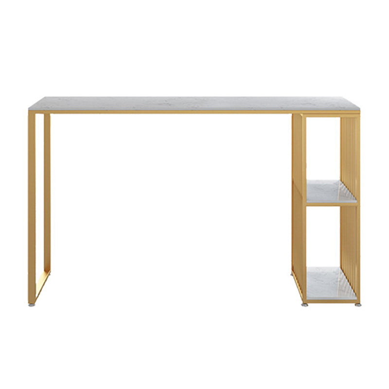 Industrial Bar Table Bar Height Rectangle Pub Table for Indoor White-Gold Without Chairs Clearhalo 'Bar Furniture' 'Bar Tables' 'bar_tables' 'furn' 'furn_bar_tables' 'Furniture' 'Kitchen & Dining Furniture' 6296997