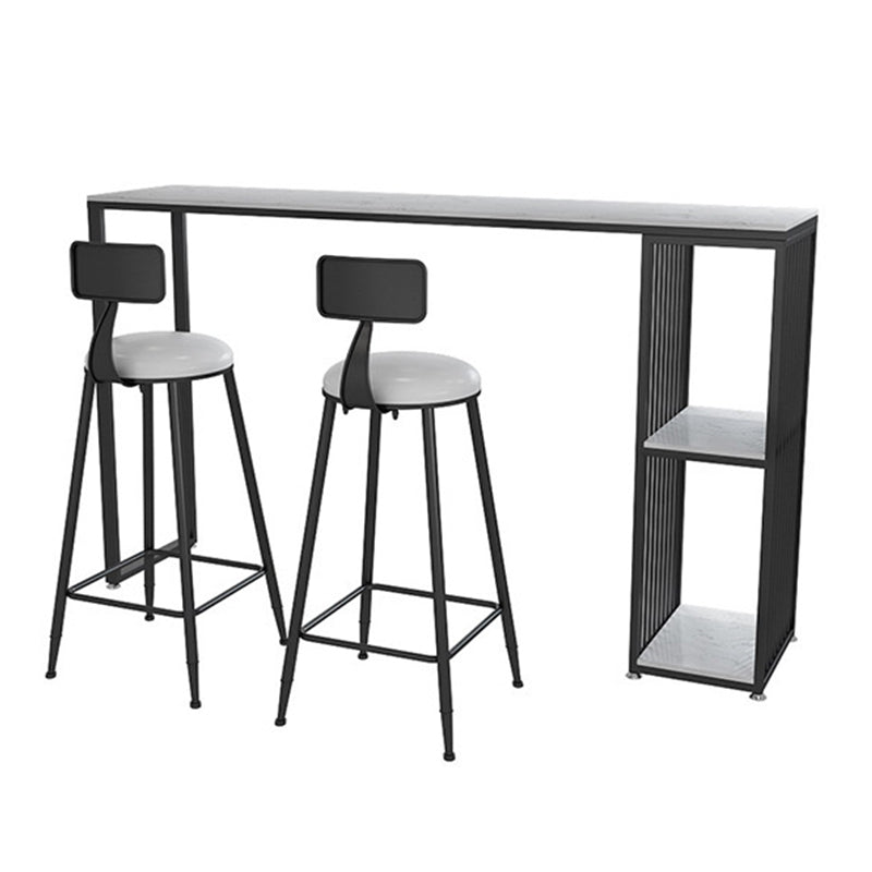 Industrial Bar Table Bar Height Rectangle Pub Table for Indoor Black White Without Chairs Clearhalo 'Bar Furniture' 'Bar Tables' 'bar_tables' 'furn' 'furn_bar_tables' 'Furniture' 'Kitchen & Dining Furniture' 6297001
