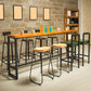 Industrial Bar Table Solid Wood Bar Height Rectangle Pub Table for Breakroom 94.5"L x 15.7"W x 41.3"H Without Chairs Clearhalo 'Bar Furniture' 'Bar Tables' 'bar_tables' 'furn' 'furn_bar_tables' 'Furniture' 'Kitchen & Dining Furniture' 6297014