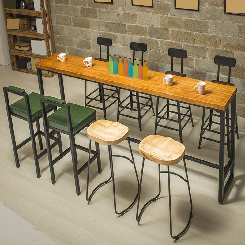 Industrial Bar Table Solid Wood Bar Height Rectangle Pub Table for Breakroom Without Chairs Clearhalo 'Bar Furniture' 'Bar Tables' 'bar_tables' 'furn' 'furn_bar_tables' 'Furniture' 'Kitchen & Dining Furniture' 6297015