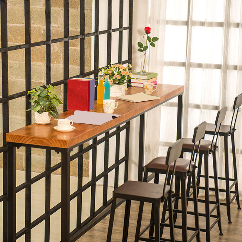 Industrial Bar Table Solid Wood Bar Height Rectangle Pub Table for Breakroom Clearhalo 'Bar Furniture' 'Bar Tables' 'bar_tables' 'furn' 'furn_bar_tables' 'Furniture' 'Kitchen & Dining Furniture' 6297016