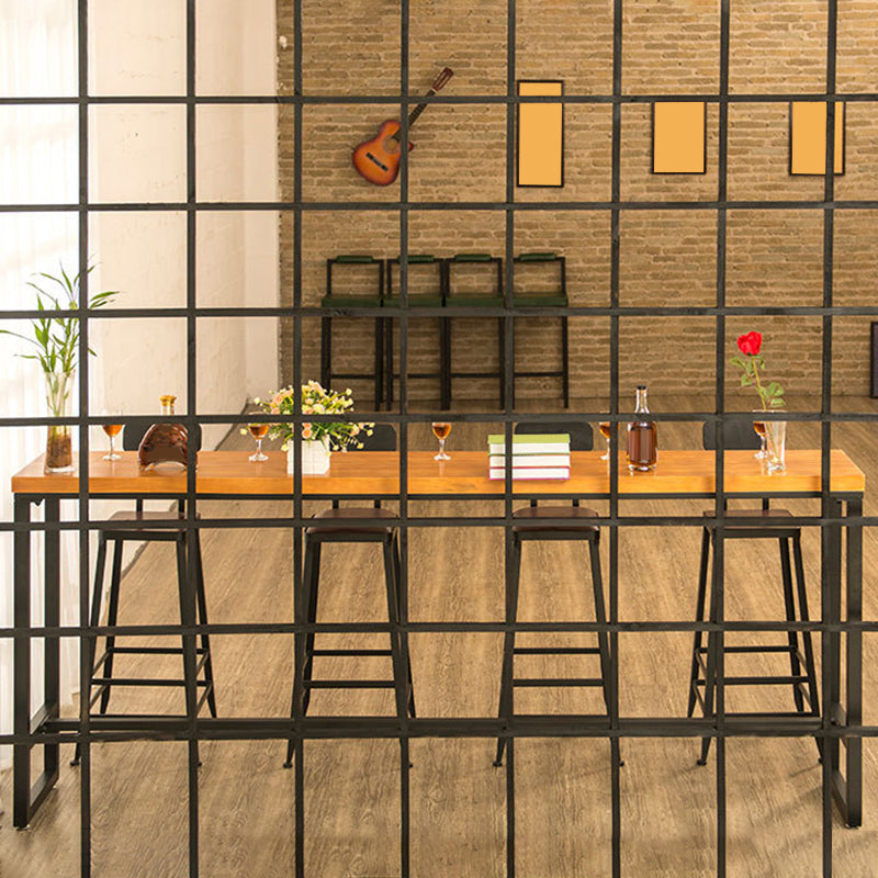 Industrial Bar Table Solid Wood Bar Height Rectangle Pub Table for Breakroom Clearhalo 'Bar Furniture' 'Bar Tables' 'bar_tables' 'furn' 'furn_bar_tables' 'Furniture' 'Kitchen & Dining Furniture' 6297024