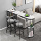 Modern Sintered Stone Bar Table Metal Base Dining Table with Storage Shelves Black White Clearhalo 'Bar Furniture' 'Bar Tables' 'bar_tables' 'furn' 'furn_bar_tables' 'Furniture' 'Kitchen & Dining Furniture' 6297034
