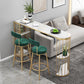 Modern Sintered Stone Bar Table Metal Base Dining Table with Storage Shelves Gold White Clearhalo 'Bar Furniture' 'Bar Tables' 'bar_tables' 'furn' 'furn_bar_tables' 'Furniture' 'Kitchen & Dining Furniture' 6297035