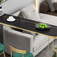 Modern Sintered Stone Bar Table Metal Base Dining Table with Storage Shelves Clearhalo 'Bar Furniture' 'Bar Tables' 'bar_tables' 'furn' 'furn_bar_tables' 'Furniture' 'Kitchen & Dining Furniture' 6297039