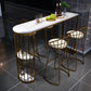 Modern Stone Bar Table Metal Base Dining Table with Storage Shelves Clearhalo 'Bar Furniture' 'Bar Tables' 'bar_tables' 'furn' 'furn_bar_tables' 'Furniture' 'Kitchen & Dining Furniture' 6297057
